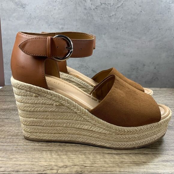 Nine West~”Adell8” Women’s Brown Jute Wedge Heel Sandal~Size 10M~NWOT - Picture 2 of 9